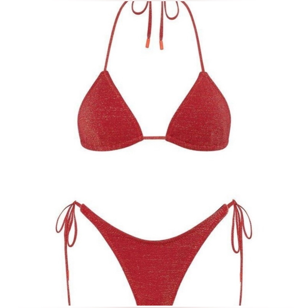 red triangl bikini